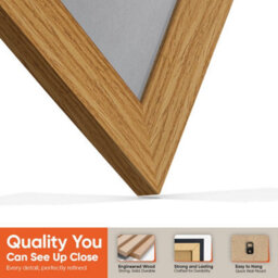 "16X16"" Light Oak Modern Vinyl Record Frame With Mid Grey Mount For 12 Inch Lp Disc - Ak Frames" - thumbnail 3
