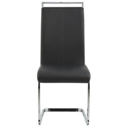 Beliani Set Of 2 Dining Chairs Greedin Faux Leather Black - thumbnail 4