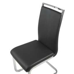 Beliani Set Of 2 Dining Chairs Greedin Faux Leather Black - thumbnail 7