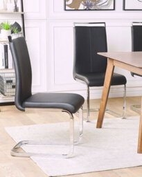 Beliani Set Of 2 Dining Chairs Greedin Faux Leather Black - thumbnail 2