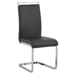 Beliani Set Of 2 Dining Chairs Greedin Faux Leather Black - thumbnail 5