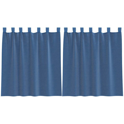 Berkfield Durable Voile Curtains With Loops 2 Pcs Royal Blue 140X140 Cm - image 1