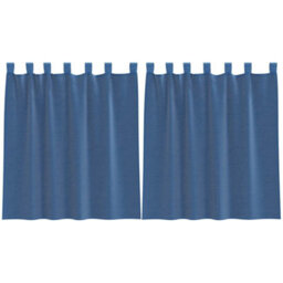 Berkfield Durable Voile Curtains With Loops 2 Pcs Royal Blue 140X140 Cm - thumbnail 1