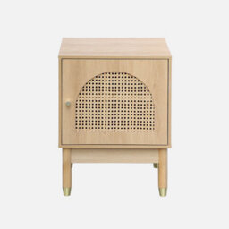 Sweeek - Boheme Bedside Table In Wood And Natural Canework 1 Door 45X40X60Cm - Judith - thumbnail 3
