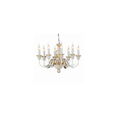 Ideal Lux Firenze  8 Light Chandelier Ivory, Gold Finish, E14 - image 1