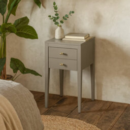 Wyld Haus Fortaleza Mist Grey Wood Grain 2-Drawer Bedside Table - thumbnail 2