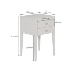 Wyld Haus Fortaleza Mist Grey Wood Grain 2-Drawer Bedside Table - thumbnail 6