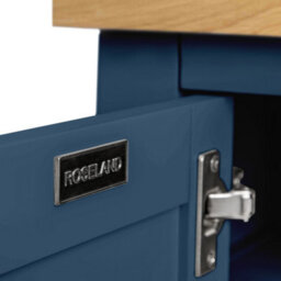 Farro Navy Blue 180Cm Extra Large Tv Unit - Fully Assembled - Painted With Oak Top By Roseland Furniture - thumbnail 9