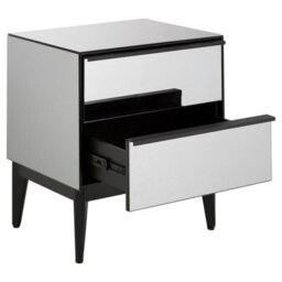 Orsina Spacious 2 Drawer Chest For Sitting Area, Stylish Wooden Drawer With Tapered Legs For Decor, Metallic Chest - thumbnail 5