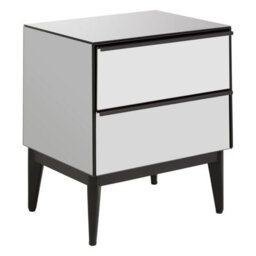 Orsina Spacious 2 Drawer Chest For Sitting Area, Stylish Wooden Drawer With Tapered Legs For Decor, Metallic Chest - thumbnail 2