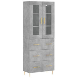 Berkfield Highboard Concrete Grey 69.5X34X180 Cm Engineered Wood - thumbnail 2
