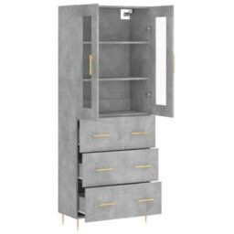 Berkfield Highboard Concrete Grey 69.5X34X180 Cm Engineered Wood - thumbnail 4
