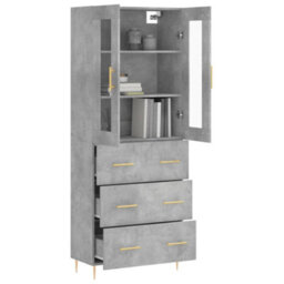Berkfield Highboard Concrete Grey 69.5X34X180 Cm Engineered Wood - thumbnail 3