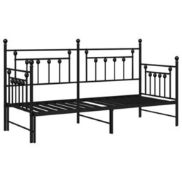 Berkfield Modern Daybed Frame With Trundle Black 80X200 Cm Steel