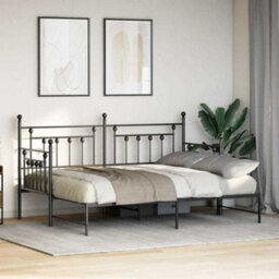 Berkfield Modern Daybed Frame With Trundle Black 80X200 Cm Steel - thumbnail 4