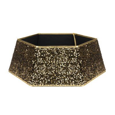 Holly International Christmas Tree Skirt - Gold Sequin - image 1