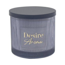 Desire Aroma Ribbed Glass Candle - Amber & Sandalwood - thumbnail 2