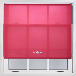 FURNISHED Trimmable Roller Blind With Triple Diamond Chrome Eyelet And Metal Fittings - Fuchsia Daylight Shade (W)70Cm X (L)210Cm - thumbnail 1