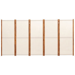 Vidaxl 5-Panel Room Divider Cream White 350X180 Cm Room Dividers - thumbnail 4