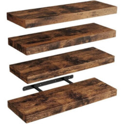 Brown 4Pcs Wall Display Shelves