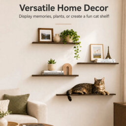 Brown 4Pcs Wall Display Shelves - thumbnail 5