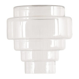 Valuelights Lane Clear Glass 5 Tier Layered Easy Fit Ceiling Lamp Shade With Bulb (D)23.5Cm - thumbnail 5