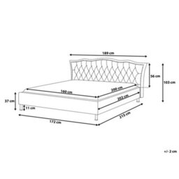 Beliani Bed Faux Leather Metz 160 X 200 Cm (Eu King Size) Black - thumbnail 3