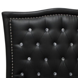 Beliani Bed Faux Leather Metz 160 X 200 Cm (Eu King Size) Black - thumbnail 6