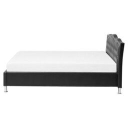 Beliani Bed Faux Leather Metz 160 X 200 Cm (Eu King Size) Black - thumbnail 5