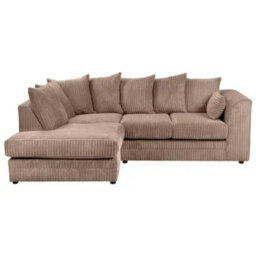 Camden Jumbo Cord Left Hand Corner Sofa Set Coffee