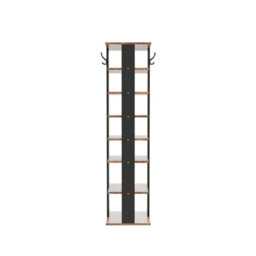 8 Tiers Wooden Slim Tall Shoe Rack Storage Cabinet Space Saving - thumbnail 5