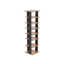 8 Tiers Wooden Slim Tall Shoe Rack Storage Cabinet Space Saving - thumbnail 6