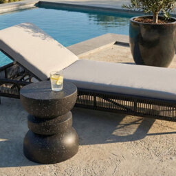Wyld And Coco Terrazzo Accent Side Table Black - 37Cm Hourglass, Outdoor-Ready - thumbnail 2