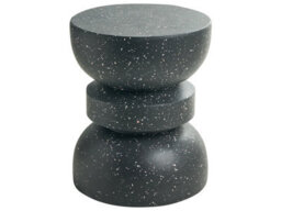 Wyld And Coco Terrazzo Accent Side Table Black - 37Cm Hourglass, Outdoor-Ready - thumbnail 1