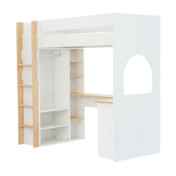 Nöa & Nani Noa & Nani Norah High Sleeper Cabin Bed With Built In Desk & Storage In White - thumbnail 3