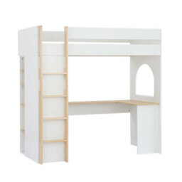 Nöa & Nani Noa & Nani Norah High Sleeper Cabin Bed With Built In Desk & Storage In White - thumbnail 1