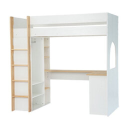 Nöa & Nani Noa & Nani Norah High Sleeper Cabin Bed With Built In Desk & Storage In White - thumbnail 4