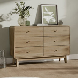 Oakham Premium Freya 6 Drawer Dresser - Beige - thumbnail 3