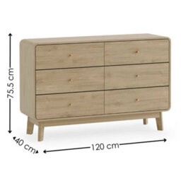 Oakham Premium Freya 6 Drawer Dresser - Beige - thumbnail 7