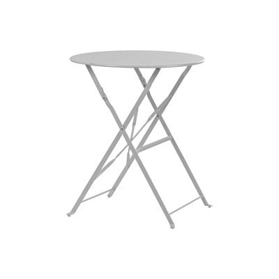 Harbour Housewares Round Metal Folding Patio Bistro Table - 60Cm - White - image 1