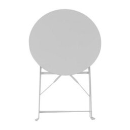 Harbour Housewares Round Metal Folding Patio Bistro Table - 60Cm - White - thumbnail 4