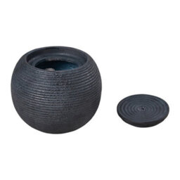 Water Feature Stone Sphere Globe Bowl Solar Gray Fountain Led Lights Outdoor