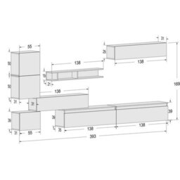 Decorotika Lund Moduler Modern Tv Unit Wall Mount Customizable Layout High Gloss White - thumbnail 6
