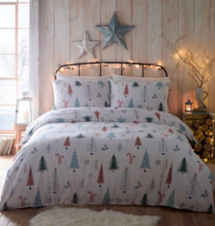 Portfolio Home Alpine Forest Duvet Cover Set Flannelette Bedding Brushed Cotton Christmas Nordic