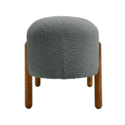 Living And Home Contemporary Grey Fabric Upholstered Hallway Bench Bed End Bench With Wood Legs - thumbnail 5