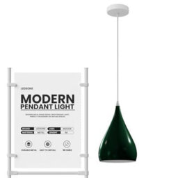 Ledsone Modern Industrial Teardrop Hanging Ceiling Light Red Pendant Lamp, Eyeball Design Modern Light Shades E27  Lamp Green