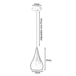 Ledsone Modern Industrial Teardrop Hanging Ceiling Light Red Pendant Lamp, Eyeball Design Modern Light Shades E27  Lamp Green - thumbnail 2