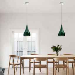 Ledsone Modern Industrial Teardrop Hanging Ceiling Light Red Pendant Lamp, Eyeball Design Modern Light Shades E27  Lamp Green - thumbnail 5