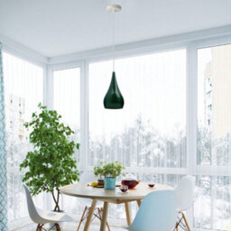 Ledsone Modern Industrial Teardrop Hanging Ceiling Light Red Pendant Lamp, Eyeball Design Modern Light Shades E27  Lamp Green - thumbnail 6