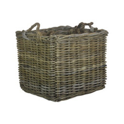 Red Hamper Ra008 Set Of 3 Square Grey Rattan Log Baskets - thumbnail 2